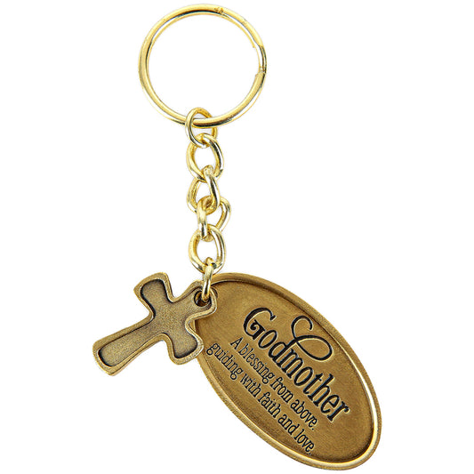 Religious - Godmother Keyring with Cross