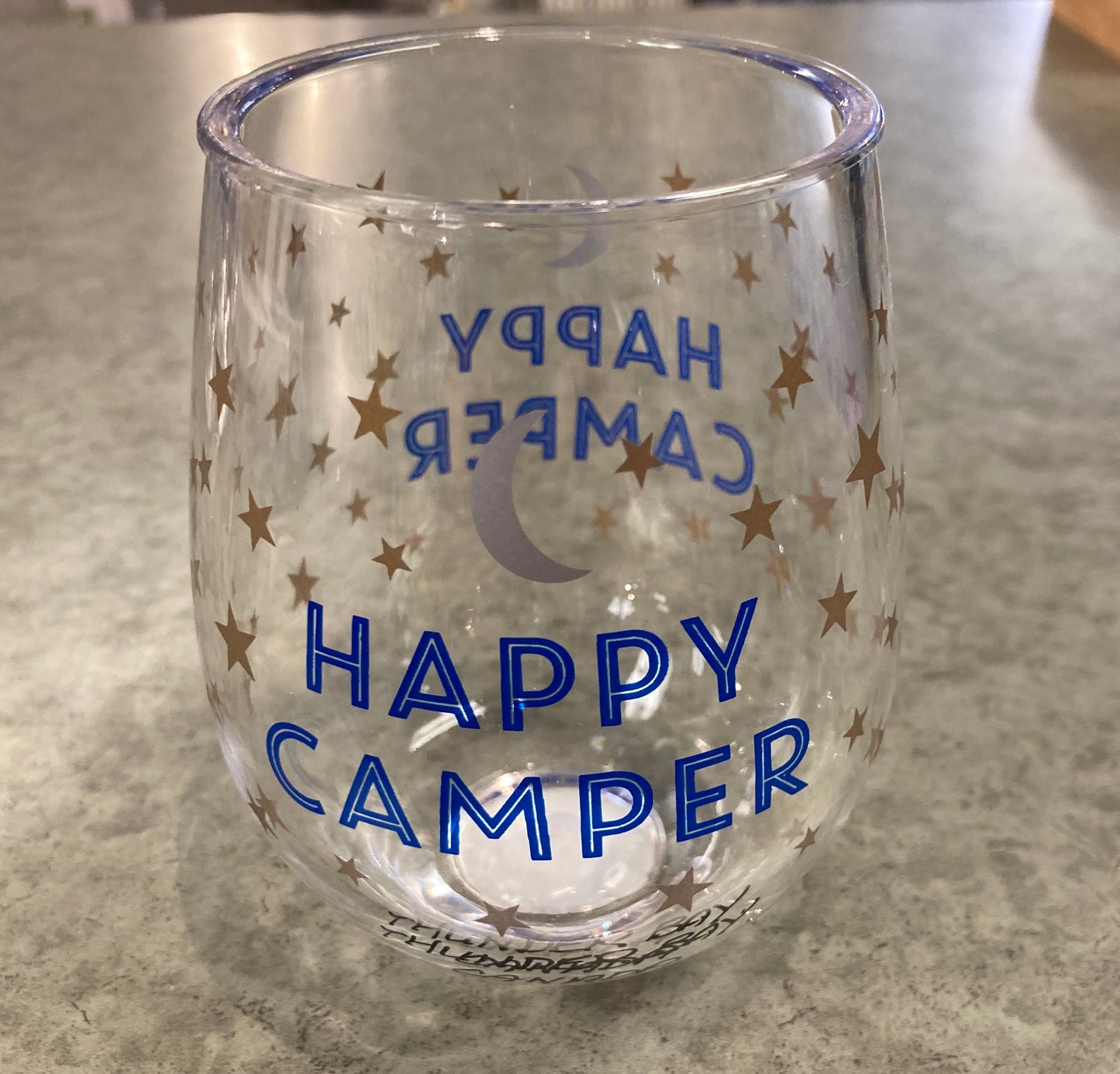 Souvenir Stemless Wine Cup - Thunder Bay, Canada - Happy Camper