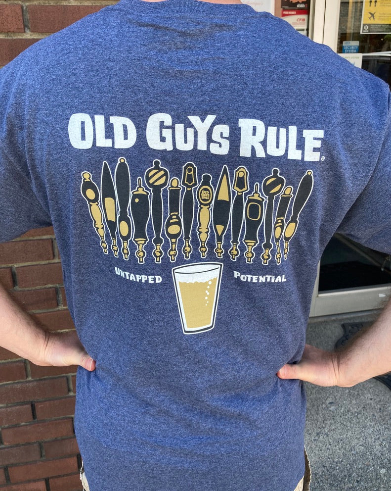 Old Guys Rule T-Shirt - Well Aged Spirits - Blue Grey