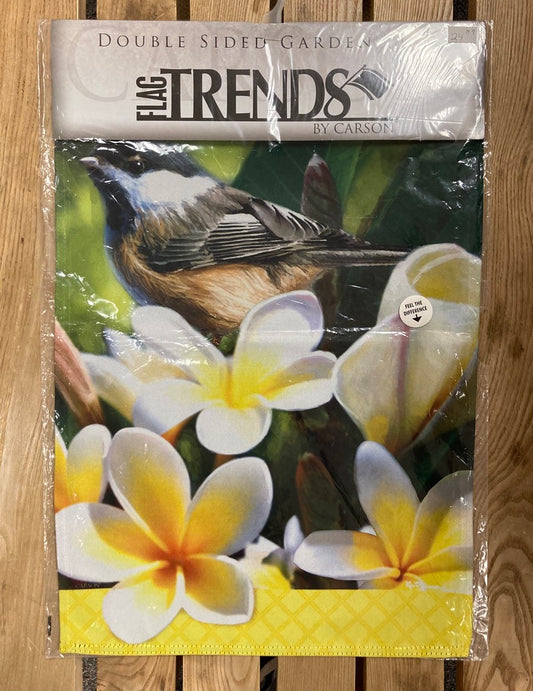 Garden Flag - Blossoming Chickadee