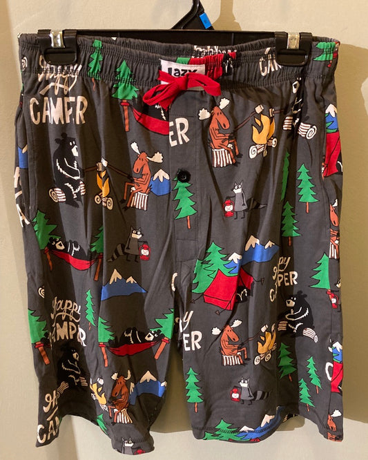 Unisex Adult PJ Shorts - Lazy One - Happy Camper