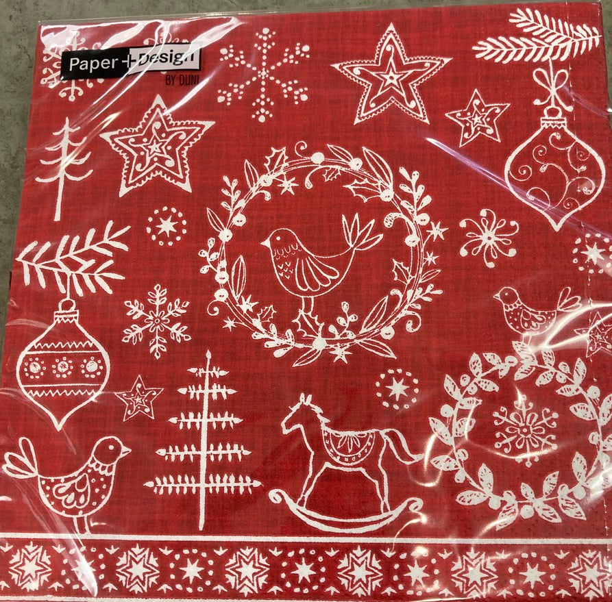 Christmas - Napkins - Cocktail - Hygge Symbols