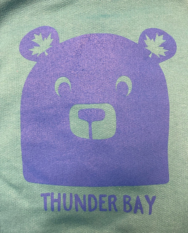 Souvenir Clothing - Kid's Bear With Leaf Ears - Hoodie - Thunder Bay - Turquoise
