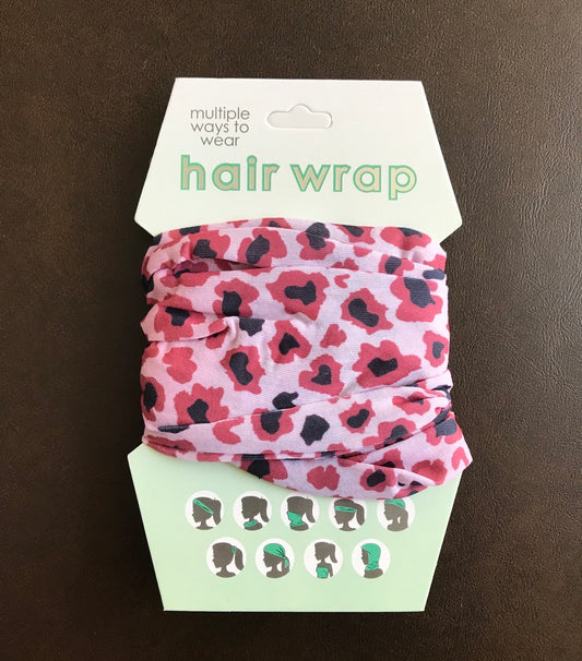 Hair Wrap - Cheetah (Pink)