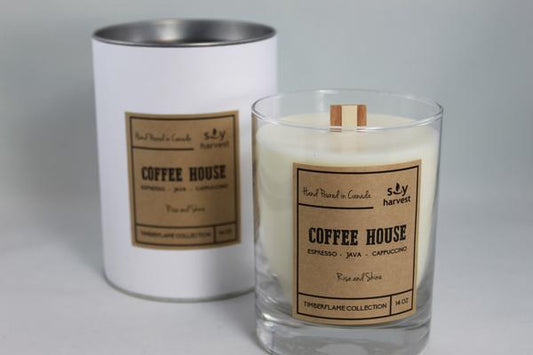 Soy Harvest Candles - Coffee House - Timber Flame