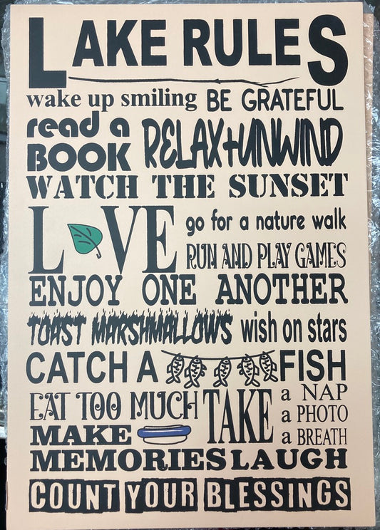 Sign - Lake Rules