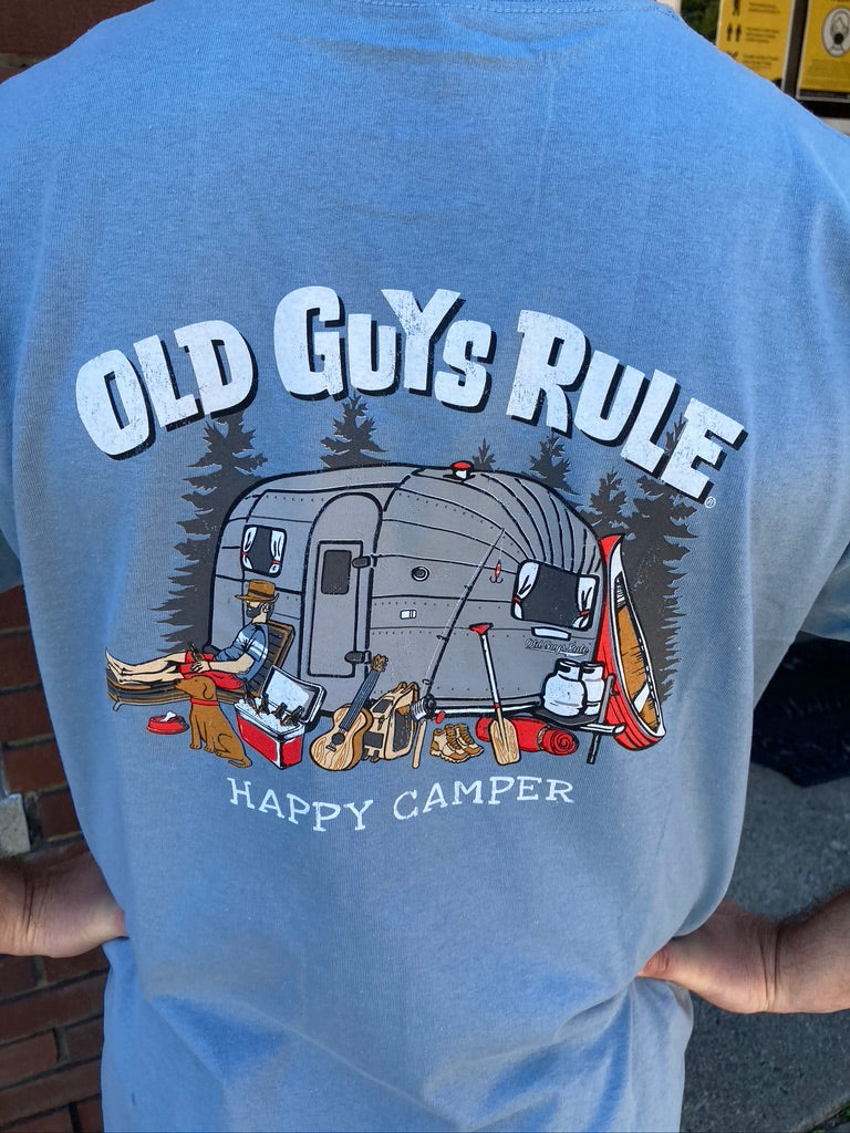 Old Guys Rule - Happy Camper - Light Blue