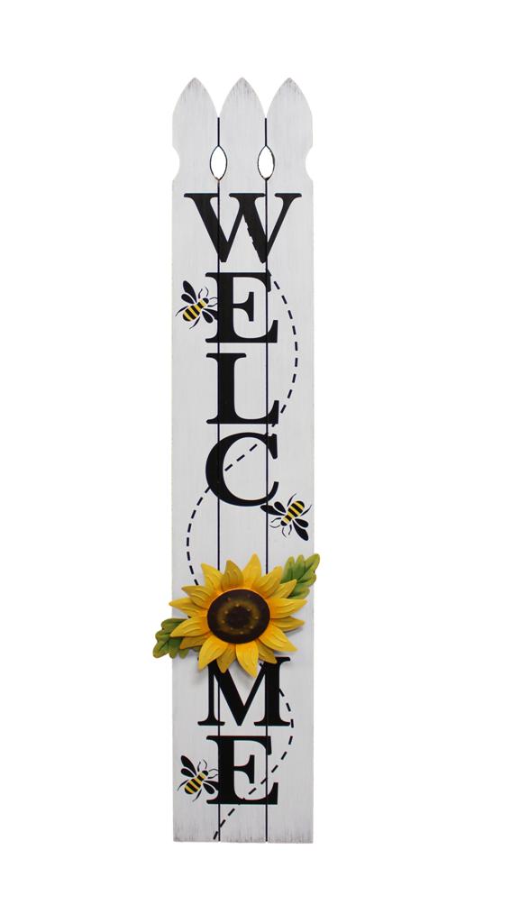 Sign - Welcome - Bee With Sunflower