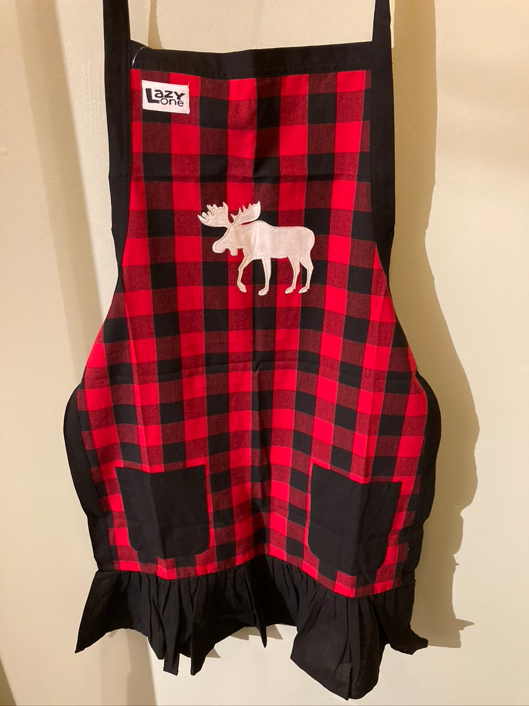 Souvenir Clothing - Apron - Plaid Moose