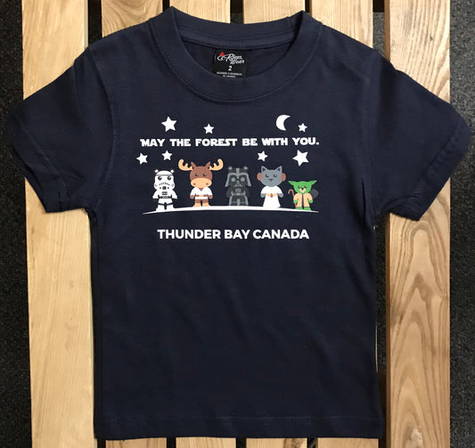 Kid's T-shirt - "May the Forest be With You" - Thunder Bay, Canada - Dark Blue