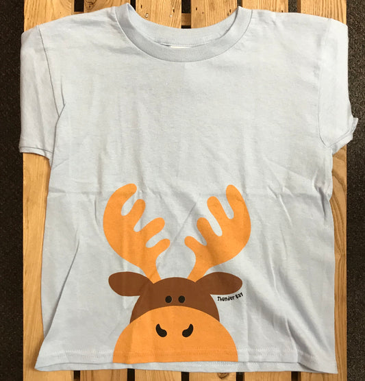 Kid's T-shirt - Thunder Bay, with moose - Light Blue