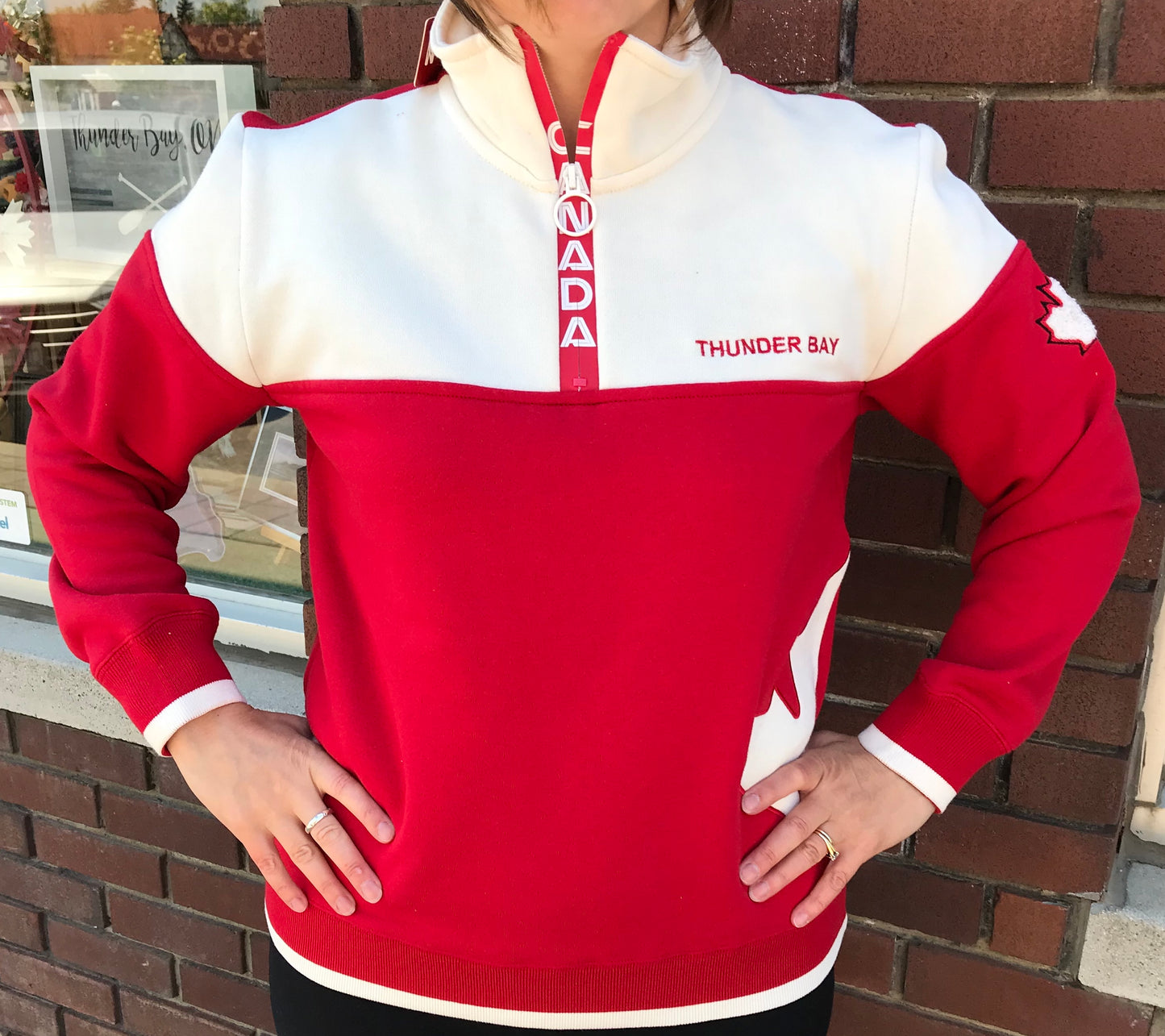 Ladies Sweatshirt - Thunder Bay, Canada - Red/White