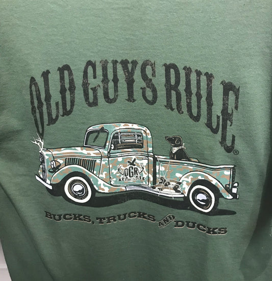 Old Guy's Rule T-Shirt - "Bucks, Ducks & Trucks"