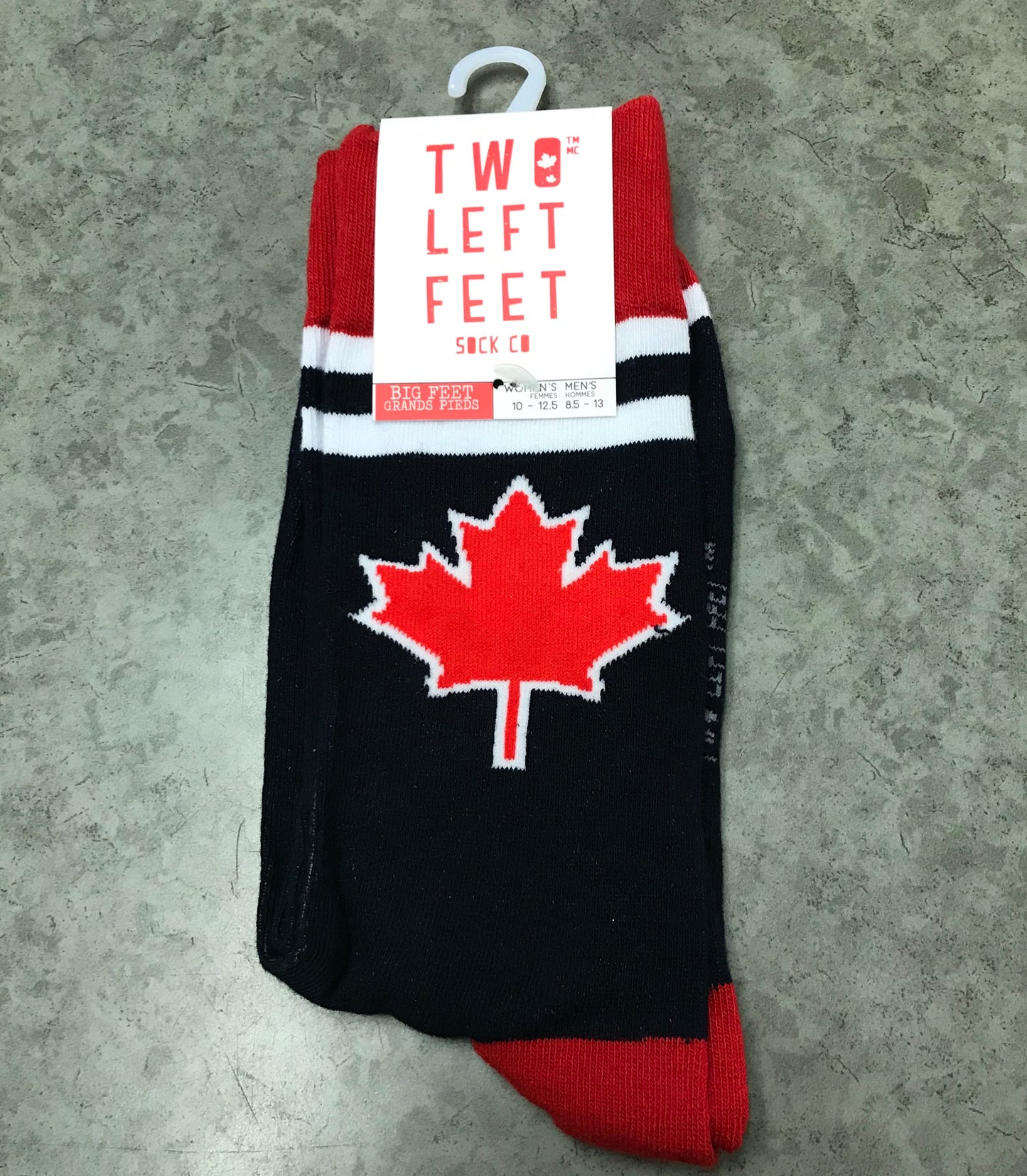 Two Left Feet Socks- Maple Leaf - Canada Eh!
