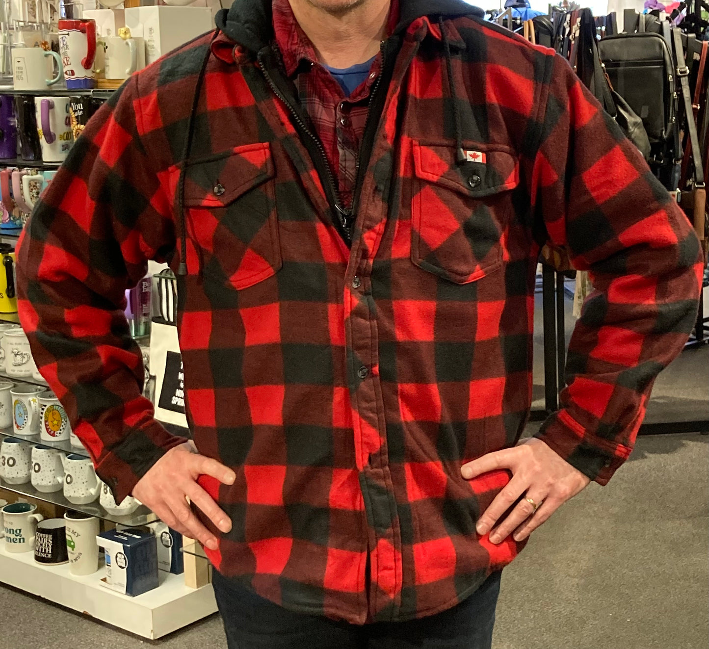 Plaid Jacket - Red - Canadian Flag